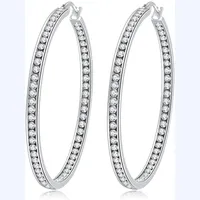 Hoop & Huggie Crystal Stainless Steel Earring For Women Hypoallergenic Jewelry Sensitive Ears Large Big Earrings Hoops JewelryHoop