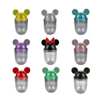 9 Colors! 12oz Acrylic Mouse Ear Tumblers with Straw Clear Plastic Dome Lid Tumbler for Kids Children Parties Double Walled Cute Cartoon Water Bottles Mug FY5195 C0325
