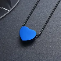 2020 H9942-6 Verkopen van nieuwe oceaanblauwe hartvormige roestvrijstalen hanger ketting sieraden voor dames2572