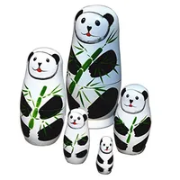 5pcs ensemble mignon matryoshka russe poupée panda poupées peintes à la main