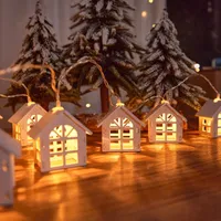 Cadenas LED 1.5/2m 10 Cadena ligera Casa de madera Fairy Garland Garland Wedding Fiesta Navidad Kerst Noel Año Decoración de casas Lámparas de decoración de hogar