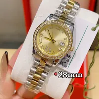 Fashion Luxury Lady Watch Top Brand Designer Diamond Bezel Womens Watches 28mm Gold Sliver Wristwatches for women Birthday Christmas Valentine's Mother's Day Gift