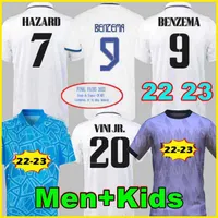 2023 Benzema Jerseys de fútbol 21 22 23 Camisa de fútbol Real madrids Camaviava Alaba Peligard Modric Valverde Cuarto Camiseta Men Kids 2021 2022 UNIFORMES VINI JR