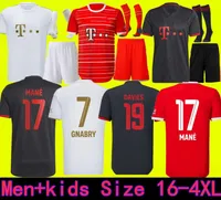 Taille S-4xl Adultes and Kids Mane # 17 22 23 Bayern Kit Munich Soccer Jerseys Lewandowski 2022 2023 Hernandez Coutinho Child Adult Uniforms Flog