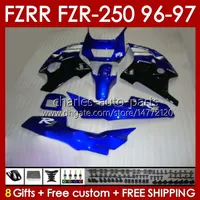 Fairings for Yamaha FZRR FZR 250R 250RR FZR 250 R RR FZR250R 1996 1997 Body 144NO.73 FZR-250 FZR250 R RR 96 97 FZR250RR FZR250-R FZR-250R 96-97 KIT Blue Stock Blk Blk
