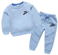 어린이 100% 면화 조깅복 브랜드 로고 세트 소년 야외 달리기 스포츠 십대 옷 세트 야구 스웨터 셔츠 바지 어린이 트랙복