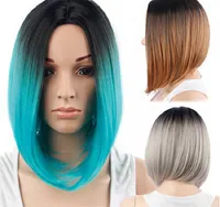 Synthetische Haarperücken kurze Bob -Perücken -Ombre -Farbe 12 -Zoll -Hitzeresistent Synthetic Hair Perücken populärer Stil