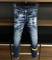 DSQ DS Classic Fashion Man Jeans Hip Hop Rock Moto Mens Design Discualded Jean Mutressed Skinny Denim Biker D2 Jeans 9819