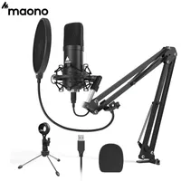 Maono A04 PLUS USB Condensador Microfone 192KHz / 24bit podcast profissional PC Mic para o computador Streaming Gaming YouTube ASMR
