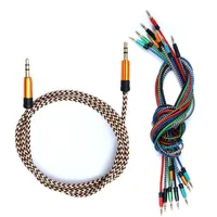 Плетенный аудиокабельный кабель с мужчинами для мужского 3,5 мм стерео кабелей AUX 1M 3 фута для iPhone Samsung Smartphone Динамик наушников смартфонов