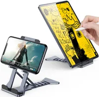 Mobiltelefonhållare Justerbar mobiltelefon vaggar Stativ Base Desktop Sliding Slitstarkt Bekväm Montering För skrivbord Fällbar Utmärkt Stabilitetsskydd Sturdy