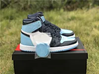 Sapatos autênticos 1 High OG UNC patente ASG Retro WMNS 1S Obsidiano Blue Chill-White Sneakers Man Mulher CD0461-401