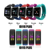 ID115 ID116 PLUS Smart Wristband Bracelet Watch Heart Rate Fitness Tracker ID115HR Waterproof Watchband For Android Cellphones Mi 225C