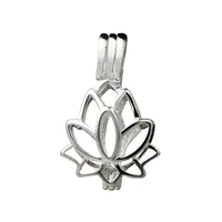 Lotus çiçek çiçeği kolye küçük lokletler 925 STERLING Gümüş Hediye Aşk İstek İnci Kafesi 5 Parça 291G