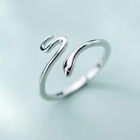 Cluster Rings Lovely Snake Shape Open Adjustable Finger Ring For Women Simple Fine Jewelry Girl GiftCluster Rita22