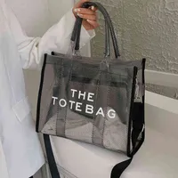 Large Capacity Pvc Tote Bags for Women 2022 Tendecia Shoulder Handbags Female Letter Printed Big Hand Shopper Bags Summer