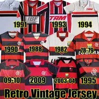 Retro Flamengo Soccer Jerseys 1978 1982 1988 1990 1995 2008 2009 Vintage Classic Commemorory Collection Flemish Football Shirt Romario Bebeto Sao Paulo 1991 93 94