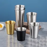 Stainless Steel Beer Cup Coffee Cold Drink Tumblers Milk Cola Tumbler Bar Party Wine Cups Decoration Mug Kitchen Drinkware BH6447 WLY