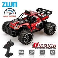 Zwn 116 132 4WD RC -Auto mit LED -Leuchten 24G Radio Fernbedienung Drift Offroad Driftmonster Trucks Spielzeug für Jungen 220630