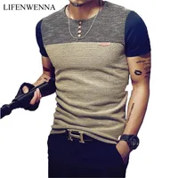 Yaz moda erkek tişört gündelik patchwork kısa kol tişörtlü erkek giyim trend rahat ince fit hip-hop üst tees 5xl 220613