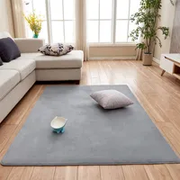 Living Room Short Hair Memory Cotton Rug Sofa Coffee Table Bedroom Non-slip Soundproof Household Carpet Gray201o
