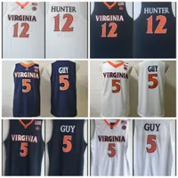 12 De'Andre Hunter Jersey 5 Kyle Guy Jersey Mens NCAA Virginia Cavaliers genaaid college basketbaltruiens