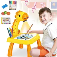 Children Drawing Toy Mini Led Projector Art Table s Painting Board Desk Educational Learning Paint Tools For Kids 220722
