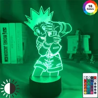 キーチェーンコスプレアニメフィギュアモデルプレートGon Freecss Killua Acrylic 3D LED Night Light Lamp Standing Sign Desk Decor ToyKeainsキーチェーン