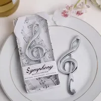 50pcs Senfoni Krom Müzik Notu Şişe Açıcı Hediye Kutusu Bar Partisi Malzemeleri Düğünbrital Duş Favors B0529A25