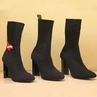 Vrouwen silhouet laarzen enkel sokken booties zwart stretch hoge hak sok laarzen luxe sexy hoge hak schoenen sneaker boot groot formaat no50