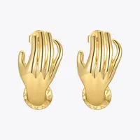 enfashion hands stud earrings for women gold colczyki誕生日