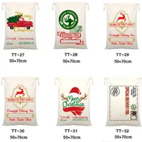 Al por mayor 2021 bolsas de regalo de Navidad 50*70 cm de lienzo pesado Bag Santa Drawstring Bag 26 Style Claus Sack-Bags para niños