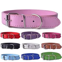 Dog Collars & Leashes 10pcs lot Mixed Colors Pu Leather Cat Adjustable Pet Puppy Neck Strap For Small Dogs Big Collar Size XS270n