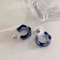 2022 New Korea Clear acrylique géométrique en forme de cerceau en forme de cerce d'oreilles pour femmes tendances des boucles d'oreilles suspendues