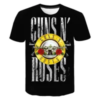 Fashion Guns N Roses 3D Stampato Maglietta Shirt Summer O Neck Short Shortwear Streetwear Oversaze Magliette e Tops 220705