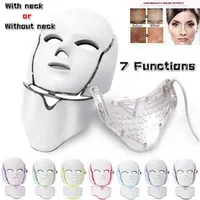 NXY Face Care Devices Foreverlily 7 Colors Light LED Facial Mask With Neck Skin Rejuvenation Face Care Beauty Anti Acne Brighten Device