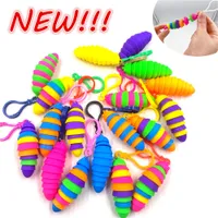 Laagste prijs!!! Nieuwe Gunsten Speelgoed Vreemde Slak Slug Burst Hot Decompressie Decompressie Caterpillar Toy Sleutelhanger Groothandel 2022