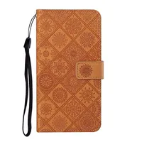 Retro Ethnic Style Leather Wallet Cases For Iphone 14 Pro MAX 13 12 Mini 11 XS X XR 8 7 Imprint Flower Lace Henna Mandala Floral Credit ID Card Slot Holder Flip Cover Pouch