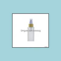 50ml Frosted Clear Glass Butelka z bambusową pokrywą Cap per Spray Cosmetic Butelki Drop Dostawa 2021 Słoiki Strona główna Akcenty Décor Garden 17raw