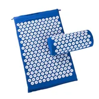Blue Acupressure Massager CUSHION Relieve Stress Pad Back Body Pain Spike Relaxation Yoga Shakti Mat with Pillow Feminina Mujer241z