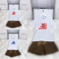Designer Lux 2022SS summer new clothing sets F Pure cotton material 2 pieces Little bear printing Knitted shorts upper part of the body comfortable