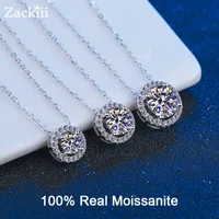 Certified Necklace for Women 0 5 2CT VVS Brilliant Diamond Halo Pendent Necklaces Anniversary Gift 220722