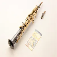 Frankrike av högsta kvalitet Selma B Flat Soprano Saxophone R54 rak Sax svart nickel guld bb saxofon med tyg väska284k
