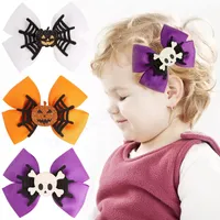 Accesorios para el cabello para bebés Baby Bow Halloween Beatpin Heaven Fashion Kids Spider Spider Pumpkin Skulbow Boutique Barrettes Barrettes