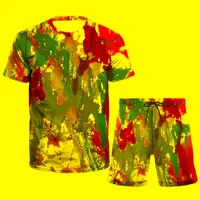 Мужские спортивные костюмы мужская/женщина лето с коротким рукавом граффити цифровая информация 3D-печать мужская футболка Harajuku Fashion Street