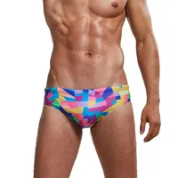 Summer Menwear Swimwear Swimming Swimming Birps بوليستر مثير مثلي الجنس منخفض الخصر