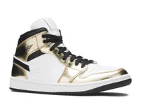 Mens Shoes Jumpman 1 Mid SE Metallic Gold Basketball Shoe Top Quality Sports Sneakers Color metallic gold black white black Size 36-47 Available