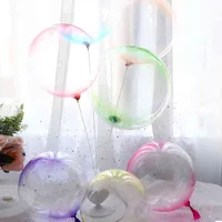 5 sztuk 18 Cal Color Crystal Balloon Dwuwarstwowa Okrągły Bobo Przezroczysty Helu Balloon Birthday Party Wedding Baby Shower Decor W220413