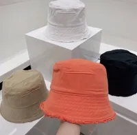 Chapéu de algodão laranja Destrua o padrão de bordado de borda feminino Moda Brim Hat Caps Outdoor Caps
