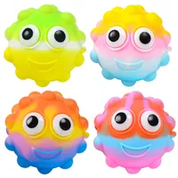 3D Fidget Toys Push Bubble Ball Natural Therapies Game Sensory Toy For Autism Special Needs ADHD Squishy Stress Reliever Kid Funny Anti-Stress Big Eye Pinch Ball